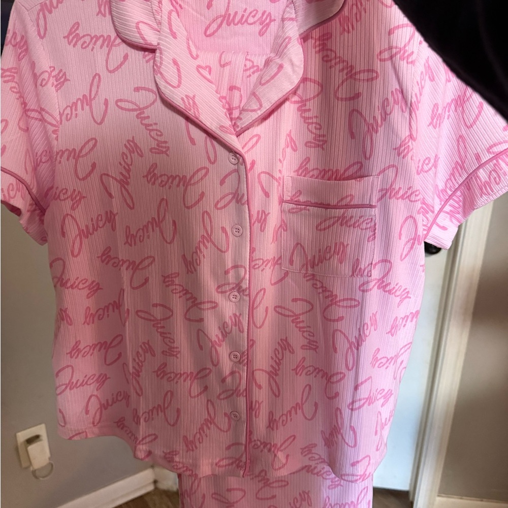 Juicy Couture Pink Pajama shirt and pants Set